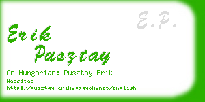 erik pusztay business card